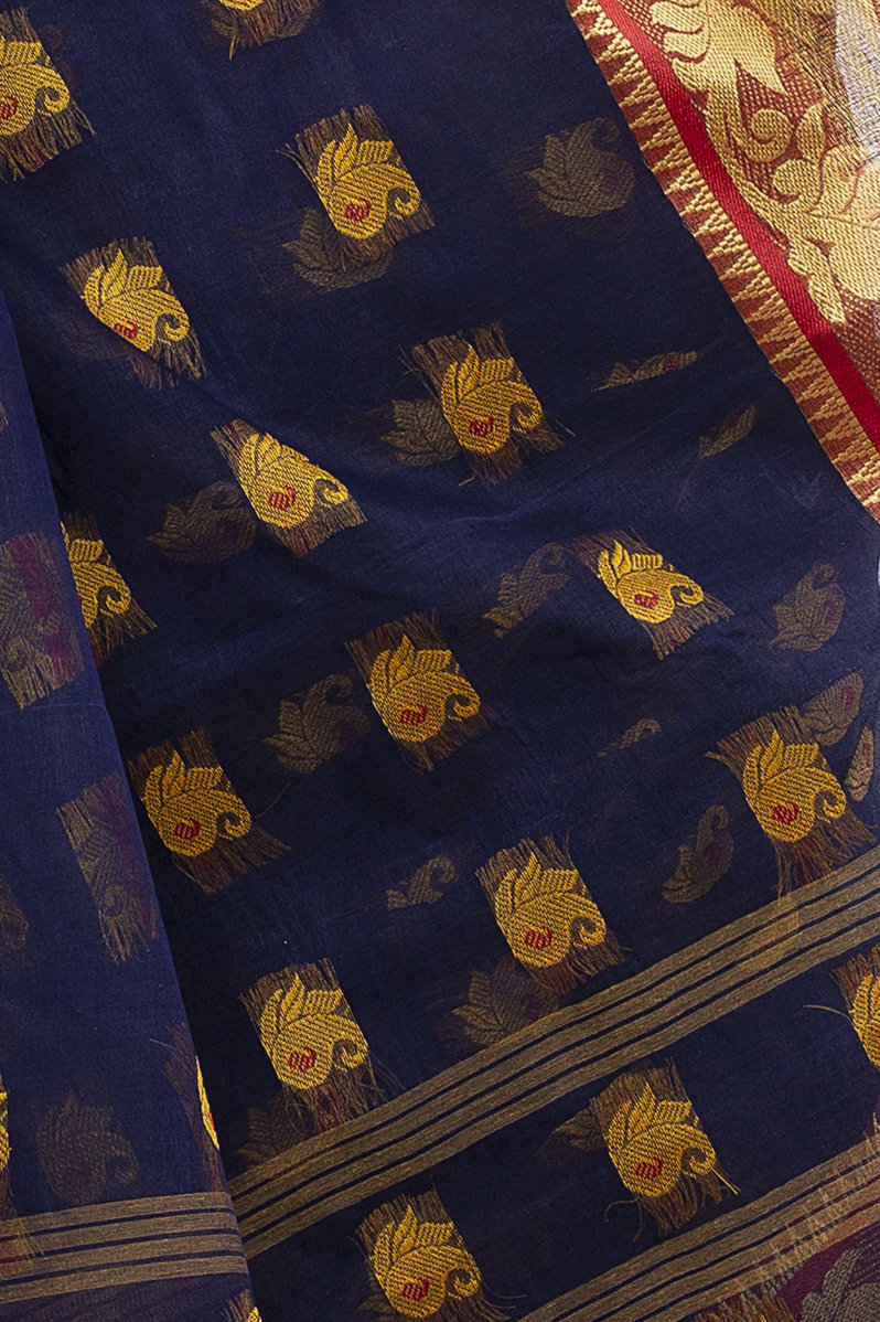 Naby Blue Pure Cotton HasFul Tant Saree (787)